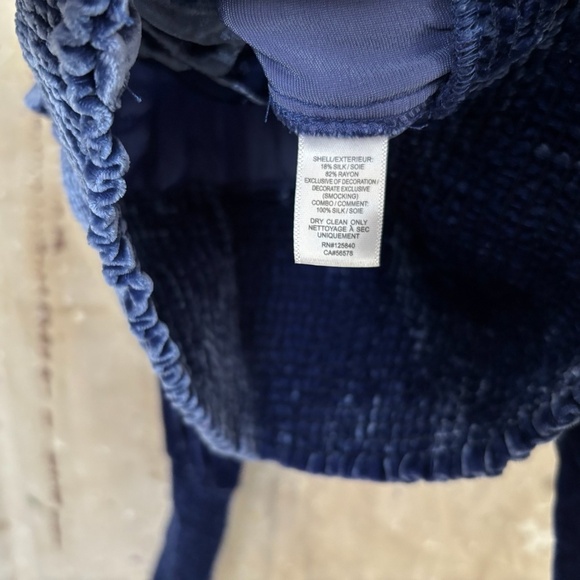 Intermix Blue Velvet Elon Long Sleeve Crop Top - Picture 5 of 5